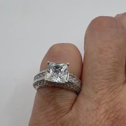 Vintage Cubic Zirconia Clear Crystal Diamond Cocktail