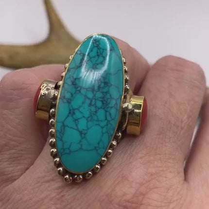 Vintage Gold Bronze Poison Ring