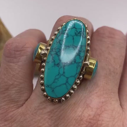 Vintage Gold Bronze Poison Ring