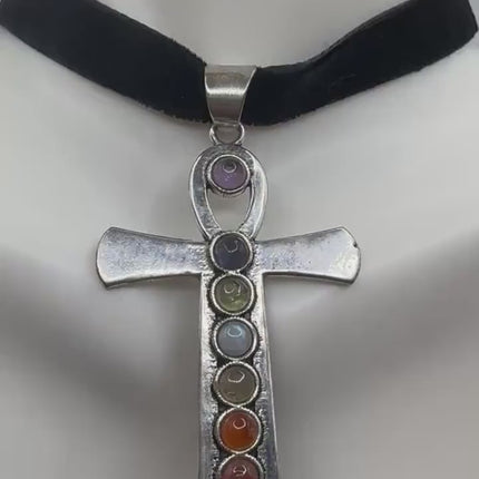 Vintage Chakra Stone Ankh