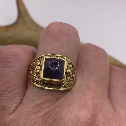 Vintage Silver Bronze Poison Ring